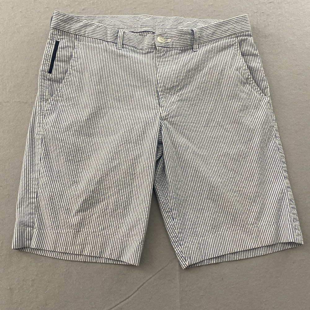 Britches By Samtex Men's Size 32 Blue & White Seersucker Chino Shorts